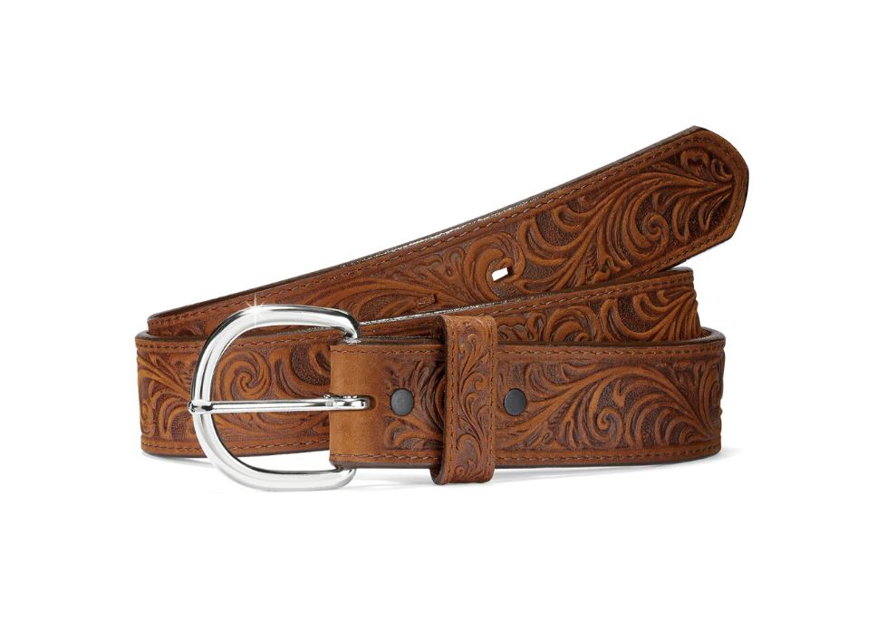 Justin Bark Western Scroll Tooled Belt 53909