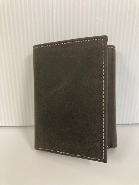 Genuine Leather Chocolate Trifold Chocolate Wallet 54359-CH