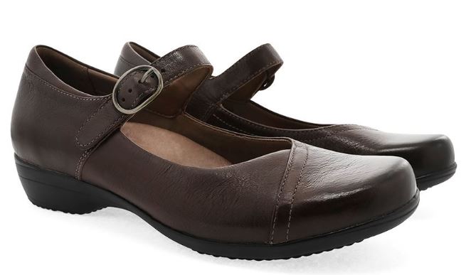 Dansko Fawna Chocolate Burnished Calf Womens Mary Jane Shoes 5501-230200