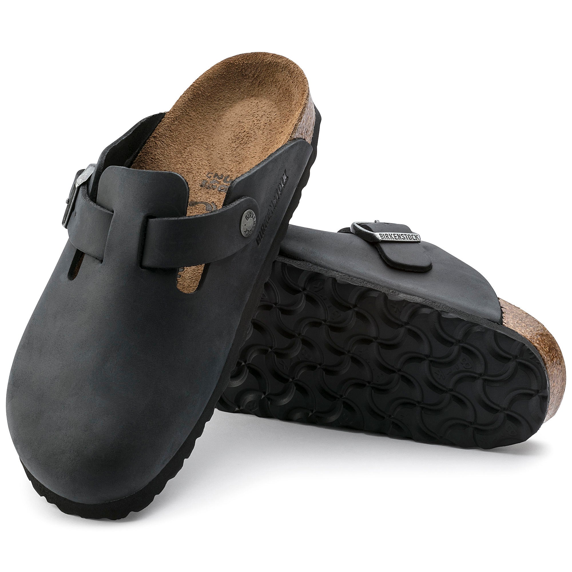 Birkenstock Black Oiled Leather Boston Men's Clog R59461
