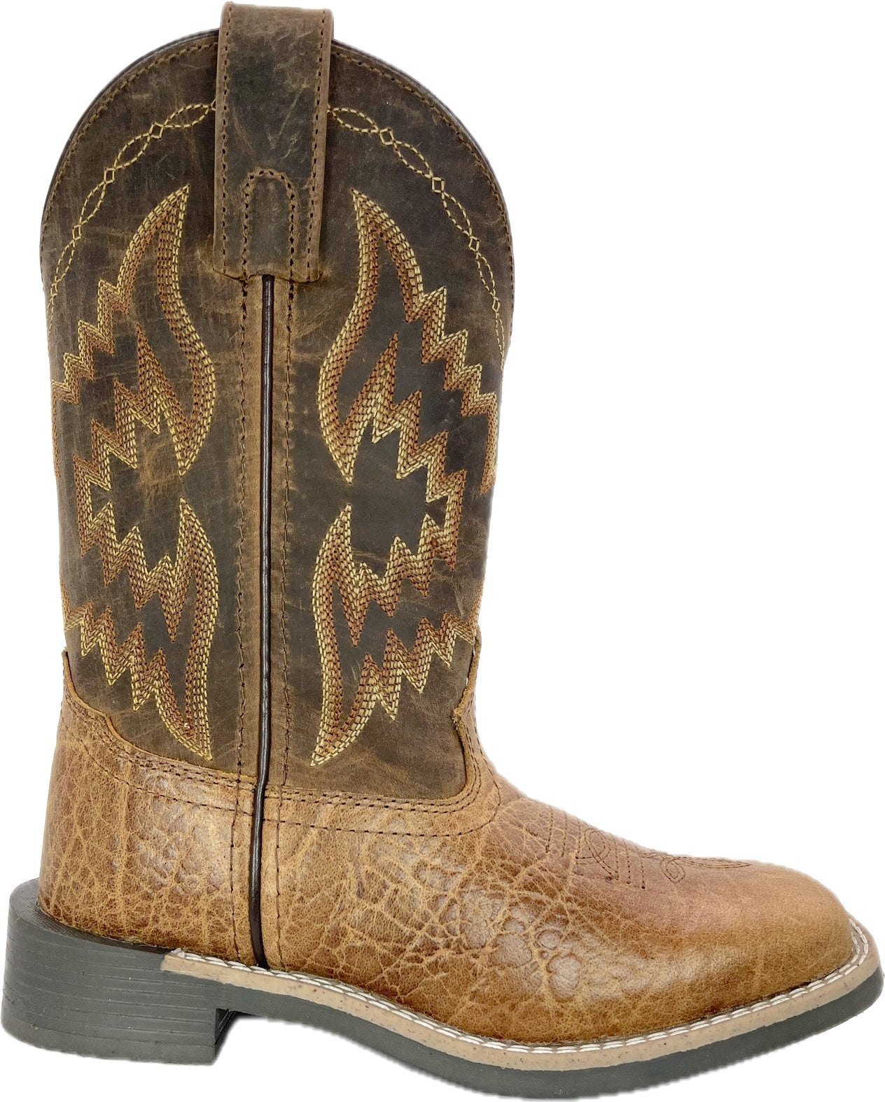 Smoky Mountain Brown Vamp/Dark Brown upper Children's Square Toe Western Boots 5966C