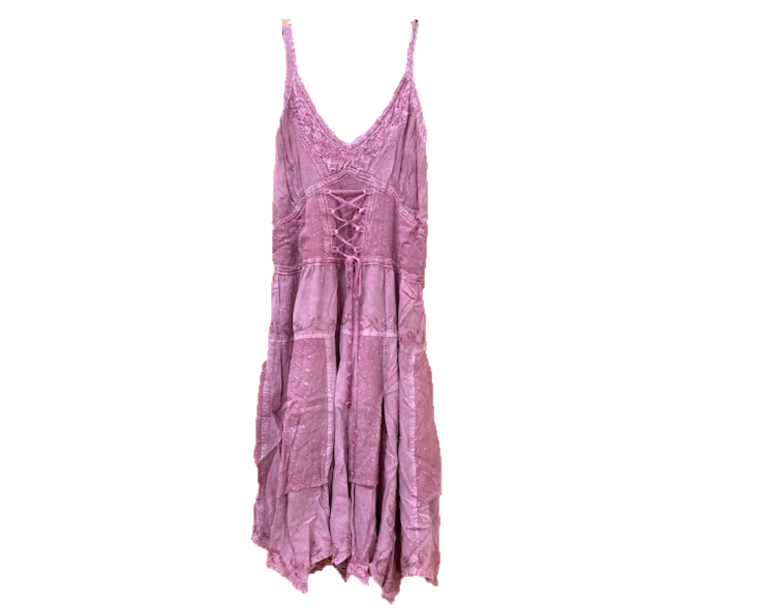 India Casual Designs Rose Spaghetti Strap Denim Dress 60137-ROSE