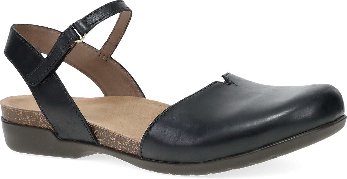 Dansko Black Waxy Burnished Rowan Women's Mary Jane Shoes 6025-475300