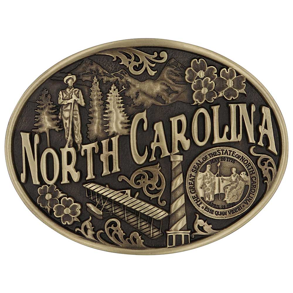 Montana Silversmiths North Carolina State Heritage Attitude Buckle 60811NCC