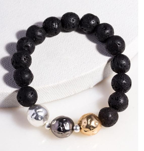 Saachi by In Things Black Lava Bracelet 618071