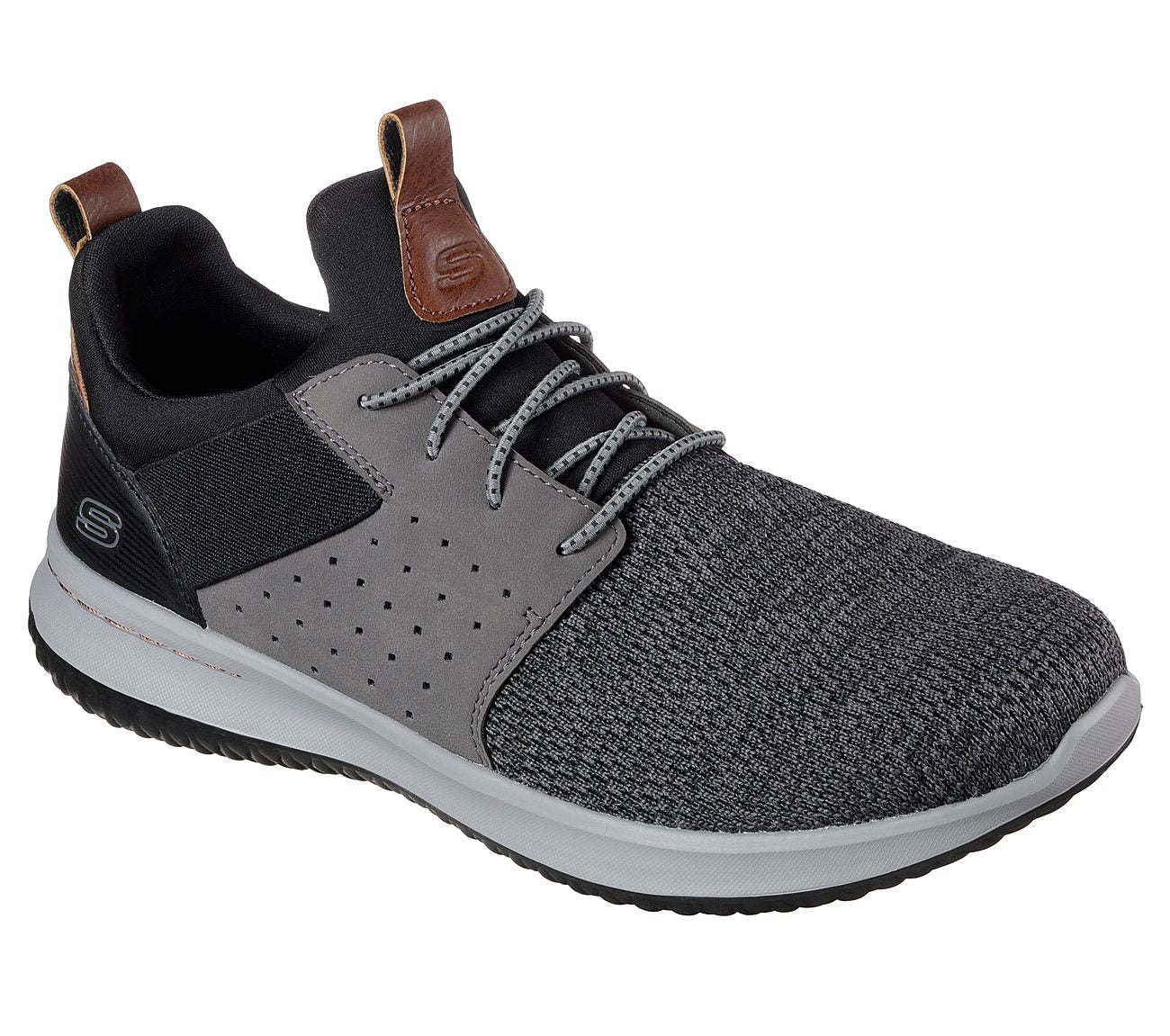 Skechers Black/Gray Delson Camben Mens Comfort Shoes 65474