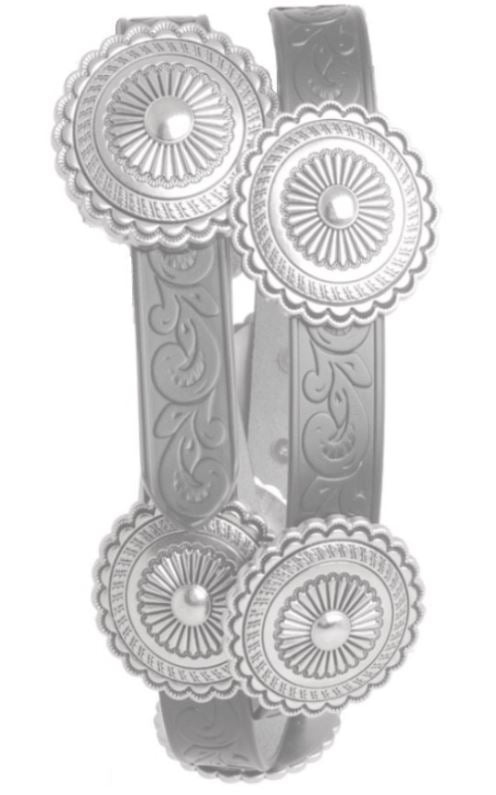 Kamberly Black Round Concho Women's Leather Belt 6561-BLACK