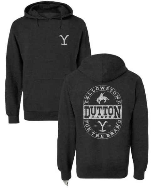Yellowstone Charcoal Grey Dutton Ranch Oval Men's Hoodie 66-259-323