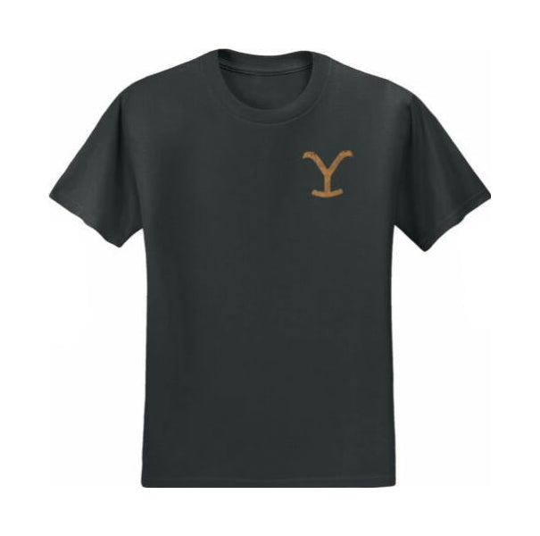 Paramount's Yellowstone Charcoal Cattle Skull Mens T-Shirt 66-331-183