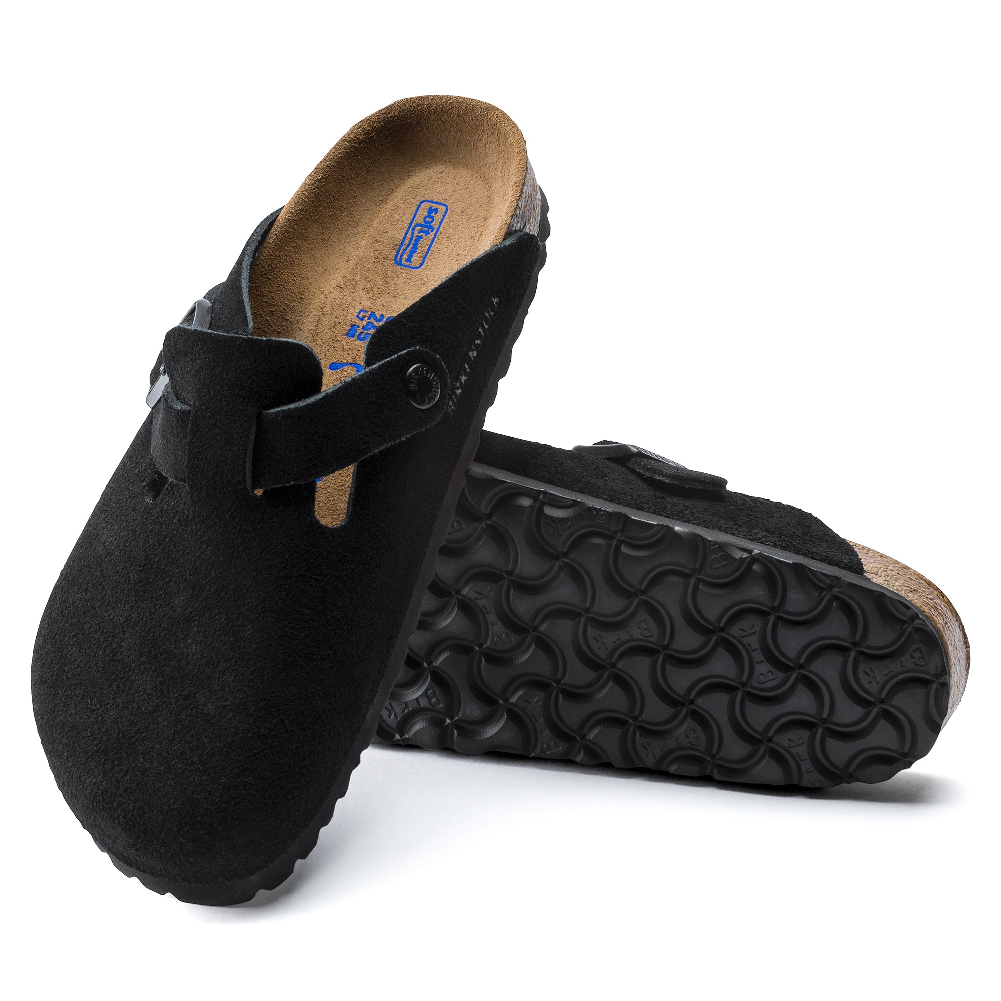 Birkenstock Black Boston Soft Footbed Suede Leather Women's Clogs 660473-N
