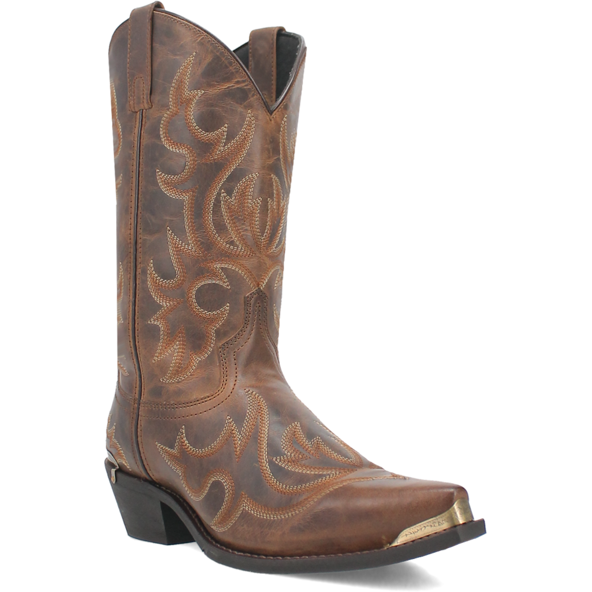 Laredo Tan/Tan Jameson Men's 12 inch Snip Toe Leather Western Boots 68549