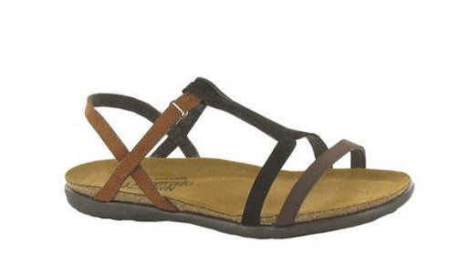 Naot Coffee Bean Nubuck/Black Velvet Judith Womens Comfort Sandals 7349