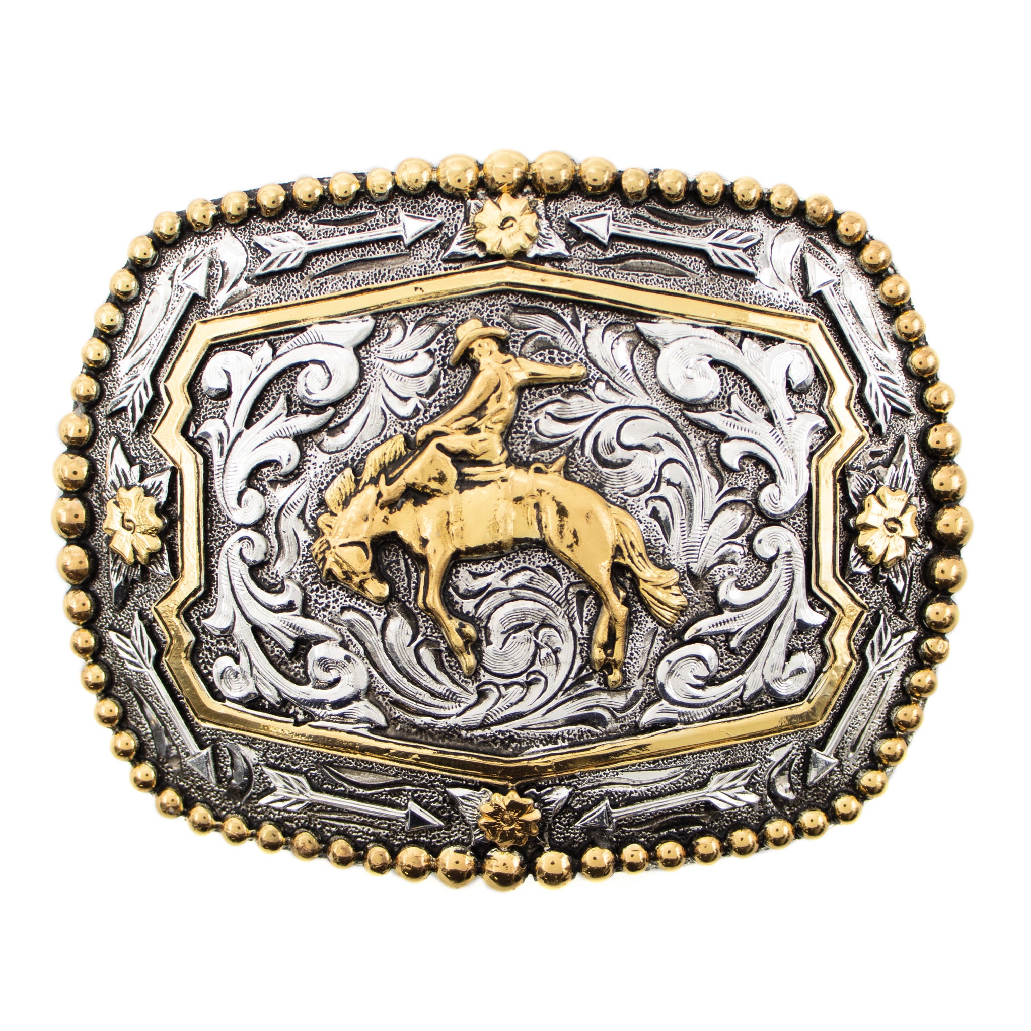 Andwest Bronc Rider Beaded Edge Buckle 735