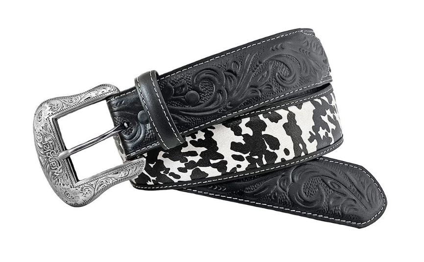 Wrangler Black/White Cow Print Women's Belt 7905390-962