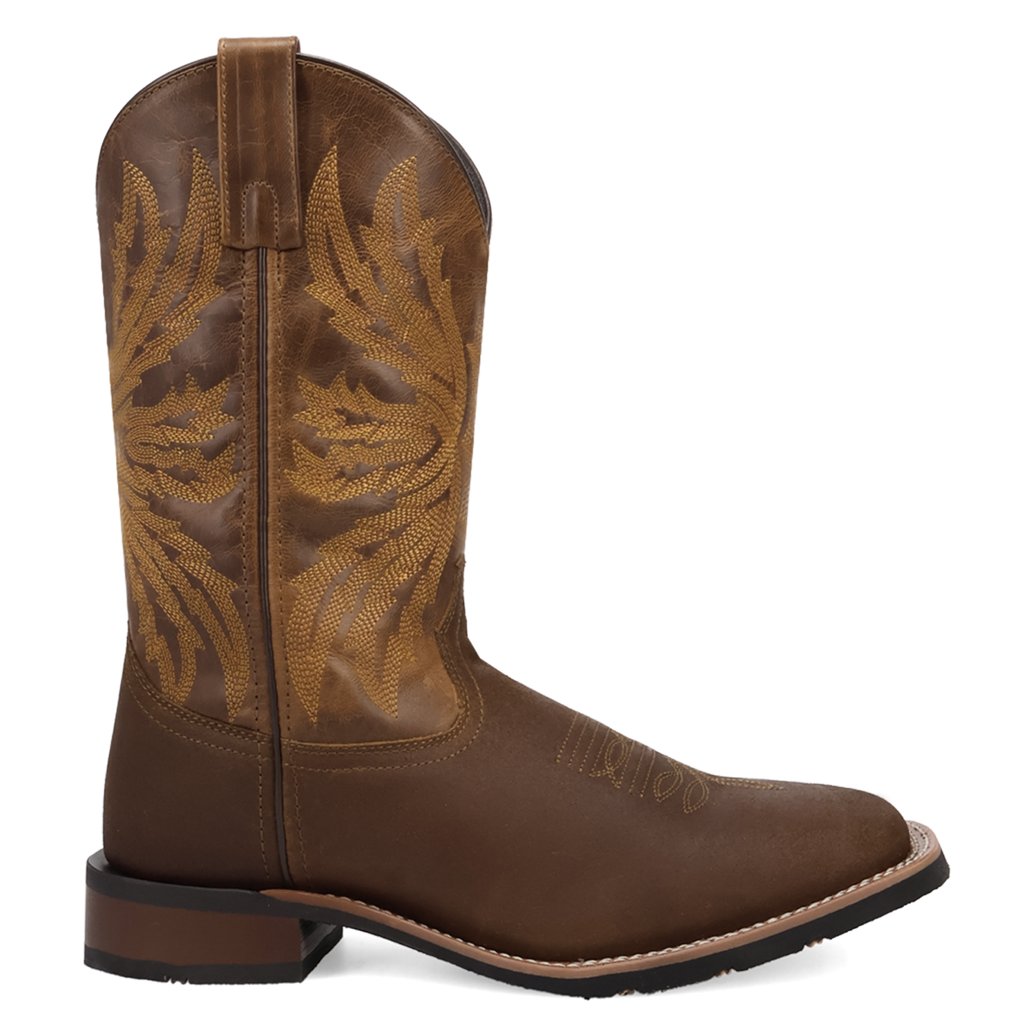 Laredo Brown Chet 11 inch Pull On Leather Cowboy Boots 8022
