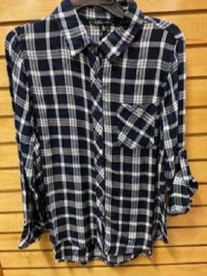 New Direction  Women's Black 1 Pocket Button Up Shirt 81601BL