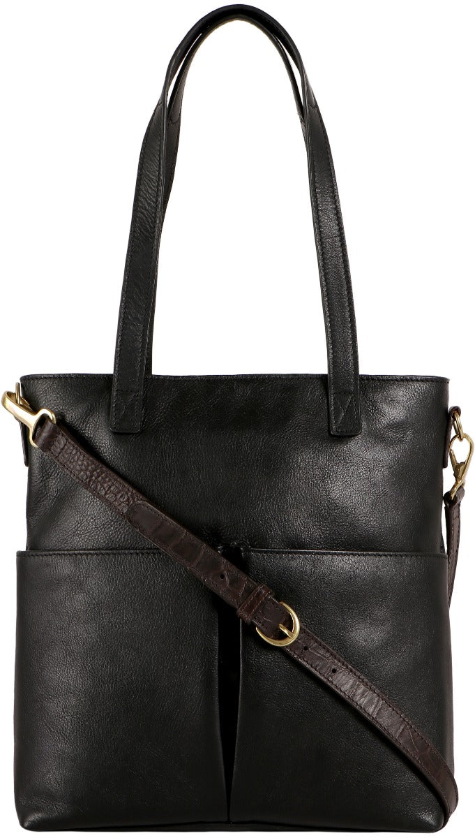 Scully Working Leather Handbag with Center Top Closure and Croco Shoulder Strap   847-24   ****Online Only