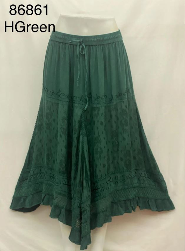 India Casual Designs Solid Embroidered Maxi Skirt 86861