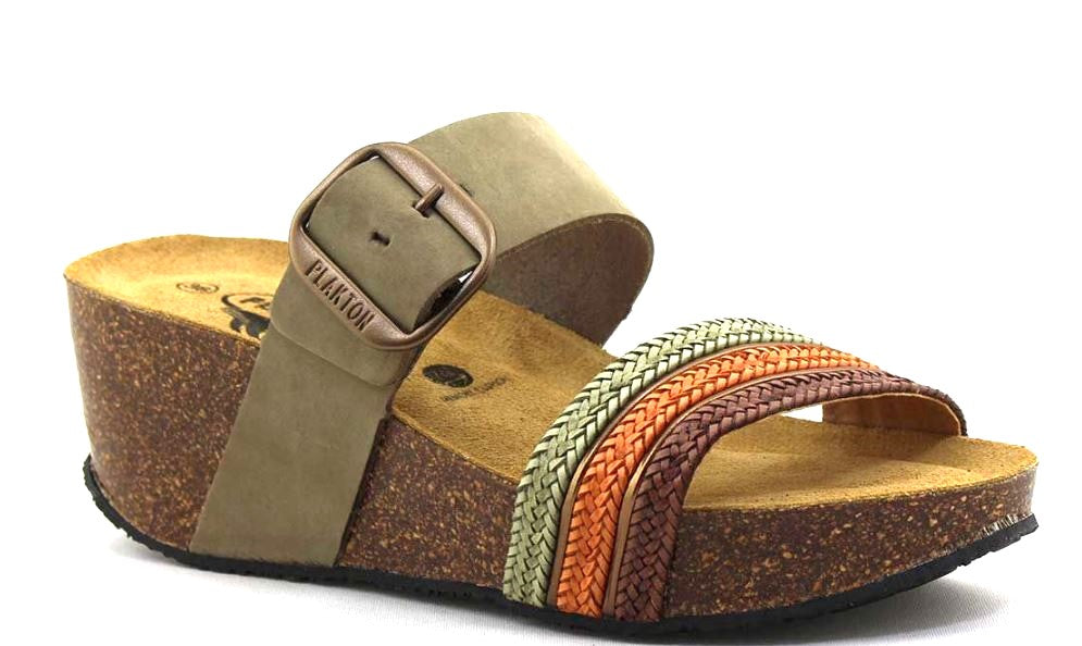 Plakton Orange Kaki SO ROCK TIra Maype Nobuck Women's Sandals 873004-TIRA