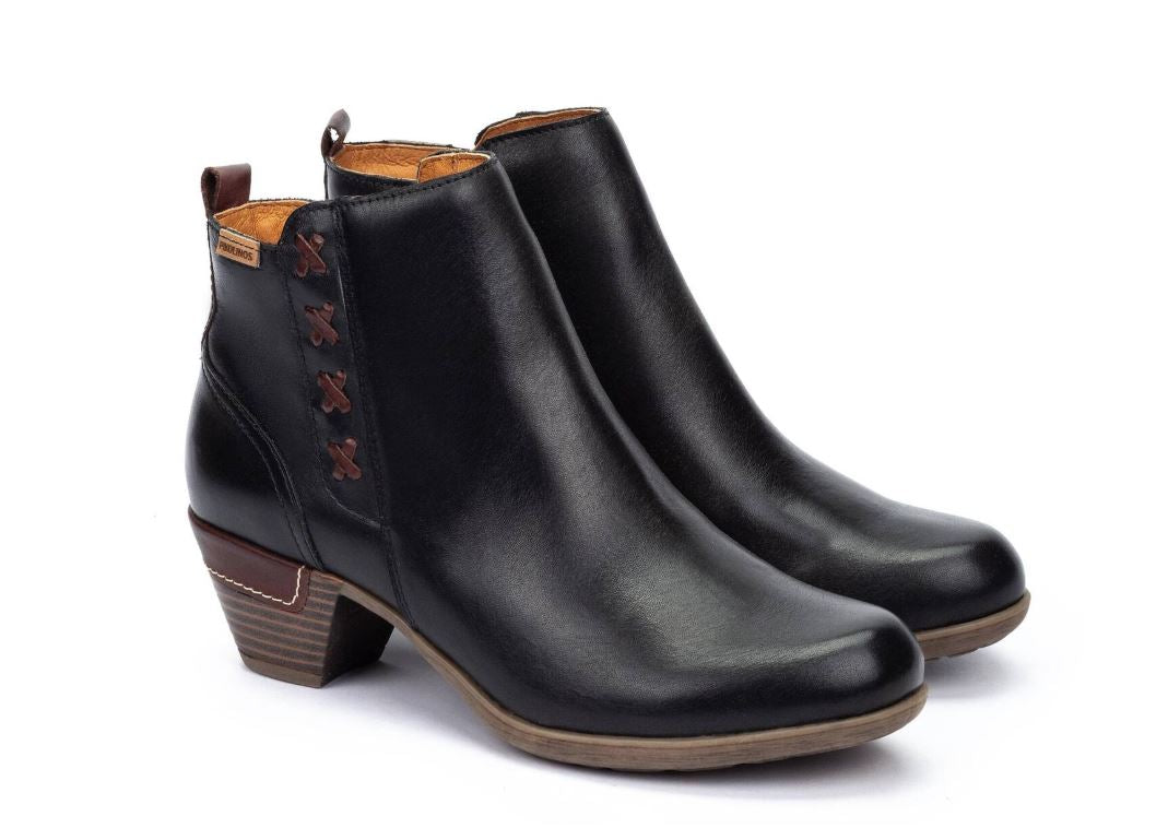 Pikolinos Black Rotterdam Women's Heeled Ankle Boots with Zip Fastening 902-8713C1BLACK