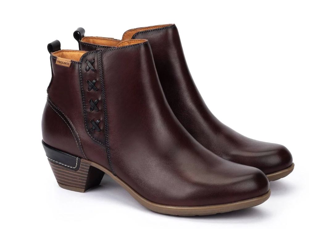 Pikolinos Caoba Rotterdam Women's Heeled Ankle Boots with Zip Fastening 902-8713C1CAOBA