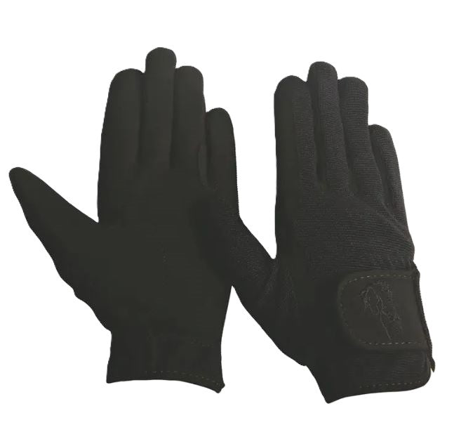 JPC Equestrian Black TuffRider Children's Performance Riding Gloves 9215-BLACK