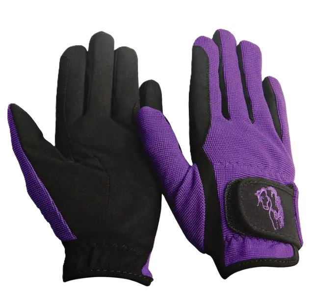 JPC Equestrian Purple TuffRider Children's Performance Riding Gloves 9215-PURPLE