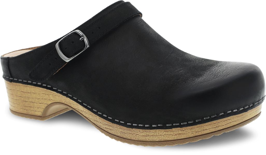 Dansko Black Burnished Nubuck Berry Womens Mules 9421-101600