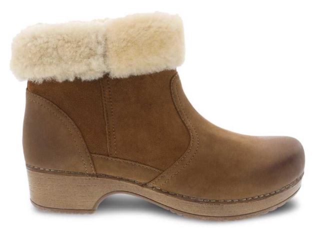Dansko Bettie Honey Burnished Nubuck Womens Comfort Booties 9428-581600