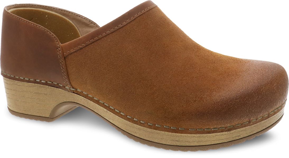 Dansko Brenna Tan Burnished Suede Womens Slip On Shoes 9431-151600