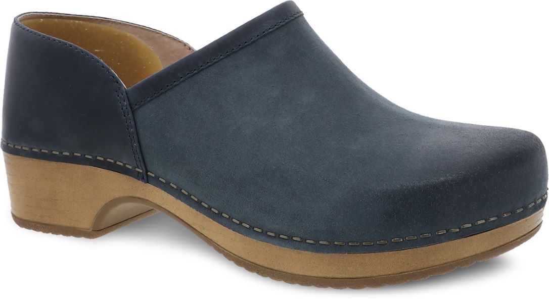 Dansko Brenna Navy Burnished Suede Womens Slip On Shoes 9431-751600