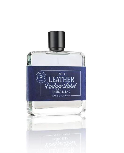 Tru Fragrance No. 3 Leather Vintage Label Indigo Blend Cologne 3.4 fl. Oz. (100mL) 98087