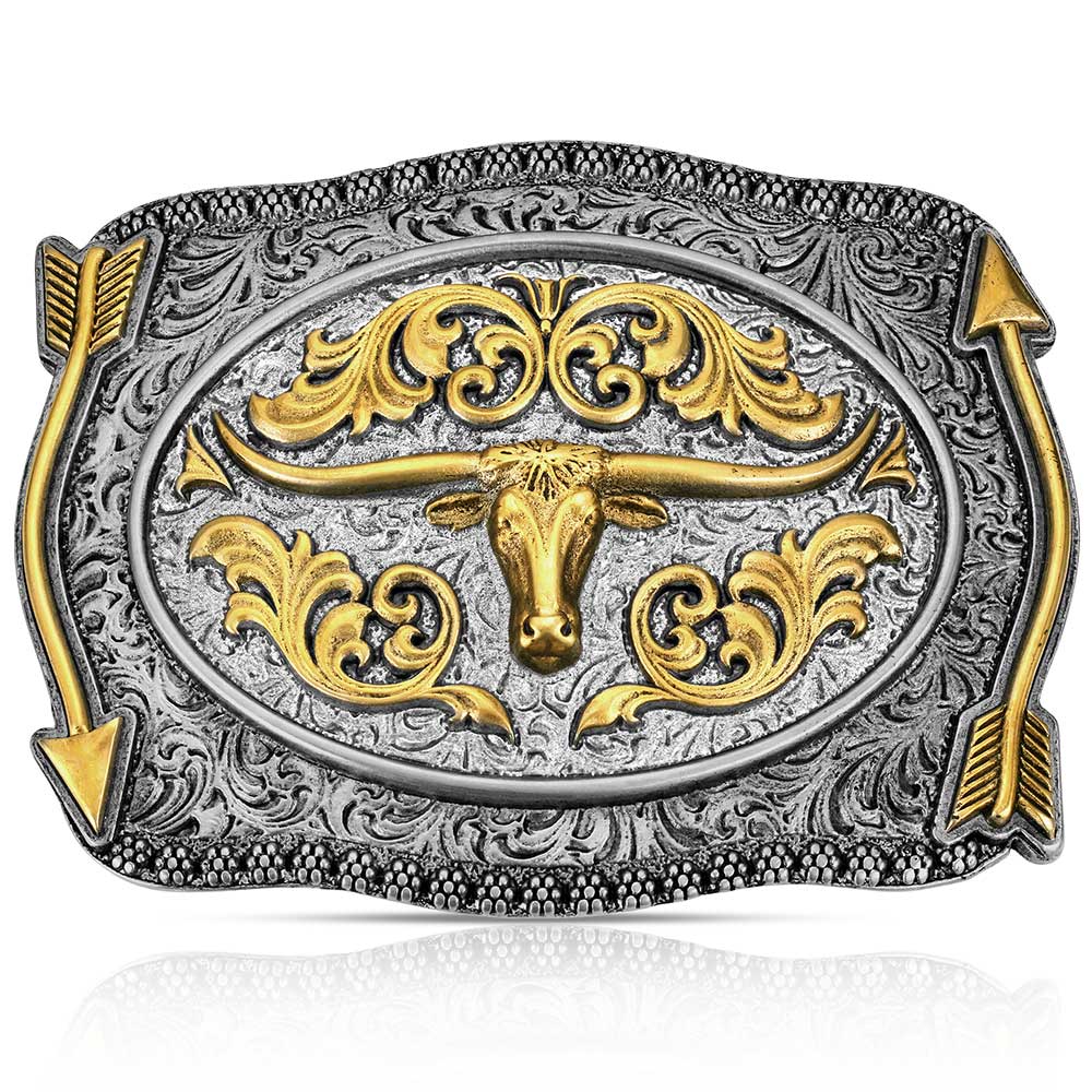 Montana Silversmiths Pointing West Longhorn Buckle A1099P