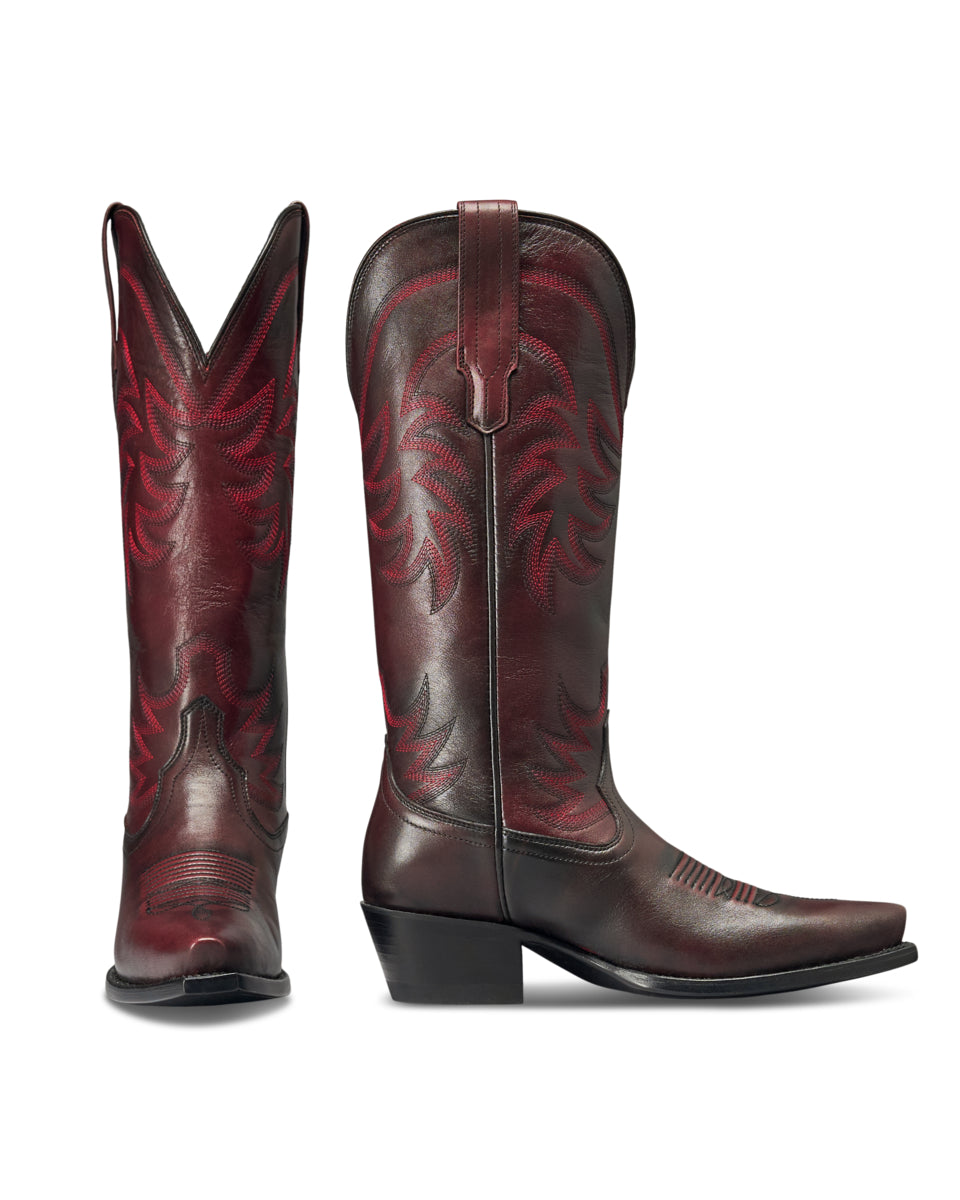 Tecovas Black Cherry 'The Annie' Women's Cowhide Cowgirl Boots W21174BCH
