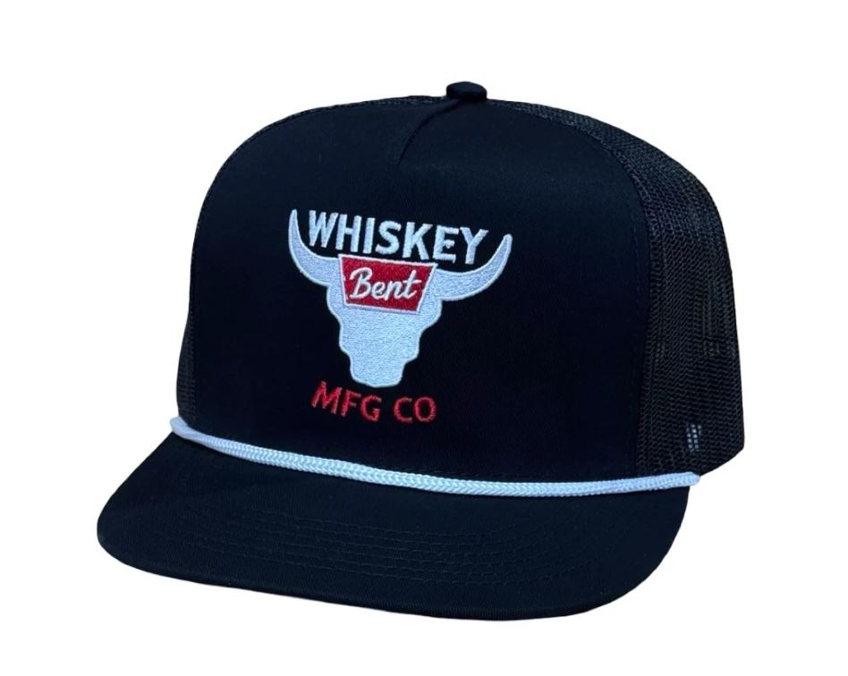 Whiskey Bent Black Bandit Trucker Hat BANQUET BLACK