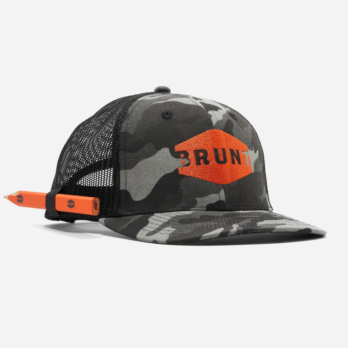 Brunt Black Camo Curved Brim Snapback Work Hat BRX11000-275