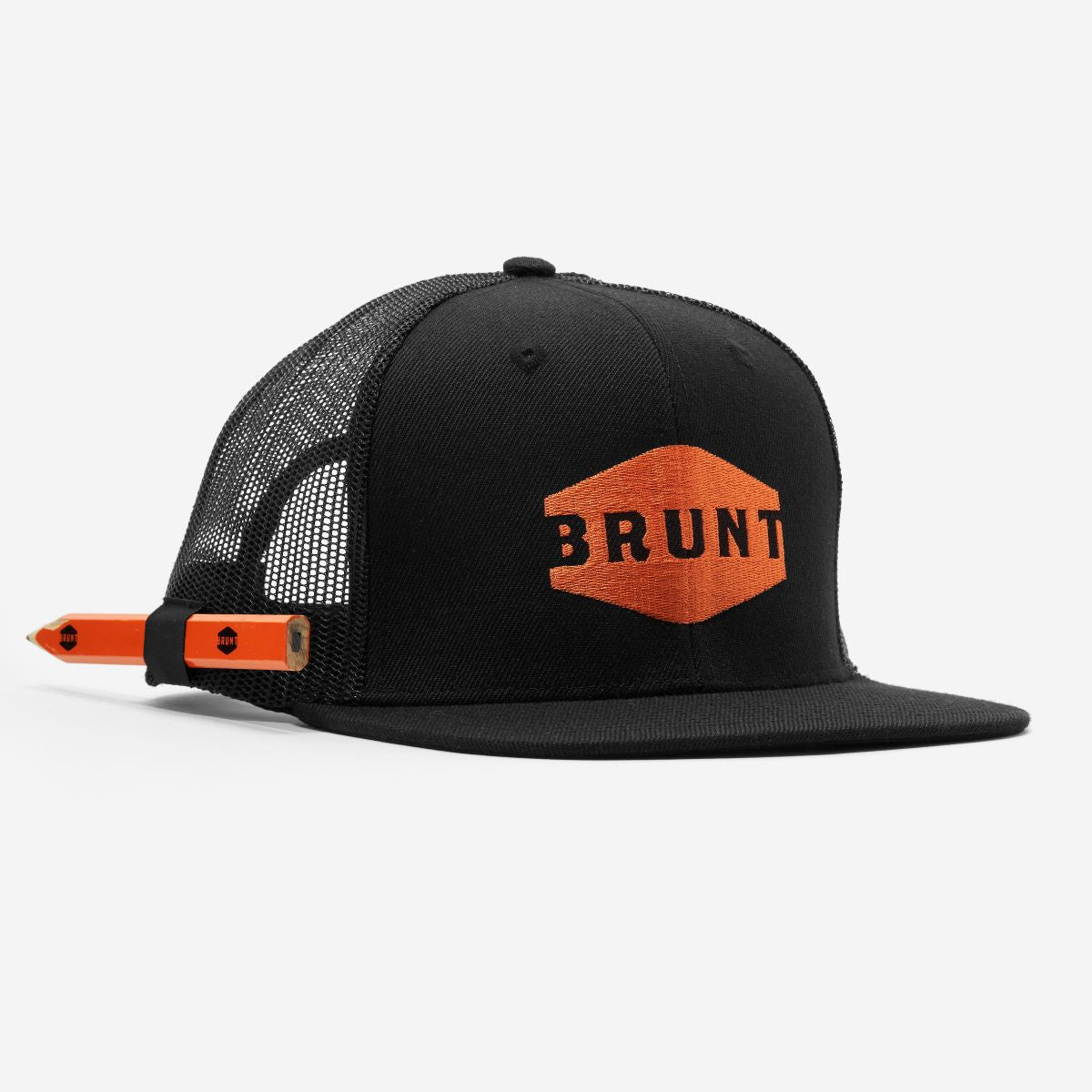 Brunt Black/Orange Flat Brim Snapback Work Hat BRX20000-280