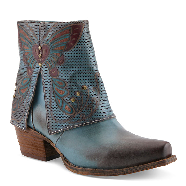 L'Artiste by Spring Step Blue Multi Buterflykisses Women's Boots BUTTERFLYKISS-B