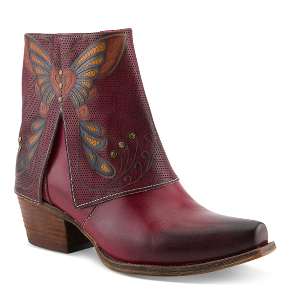 L'Artiste by Spring Step Red Multi Buterflykisses Women's Boots BUTTERFLYKISSES