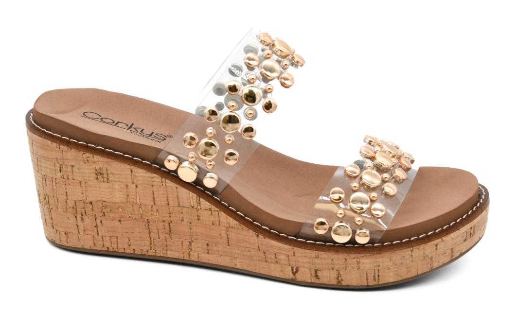 le bos Rieker Schwarz/Sherry/Weiss Rose 76 Women's Wedge Sandals