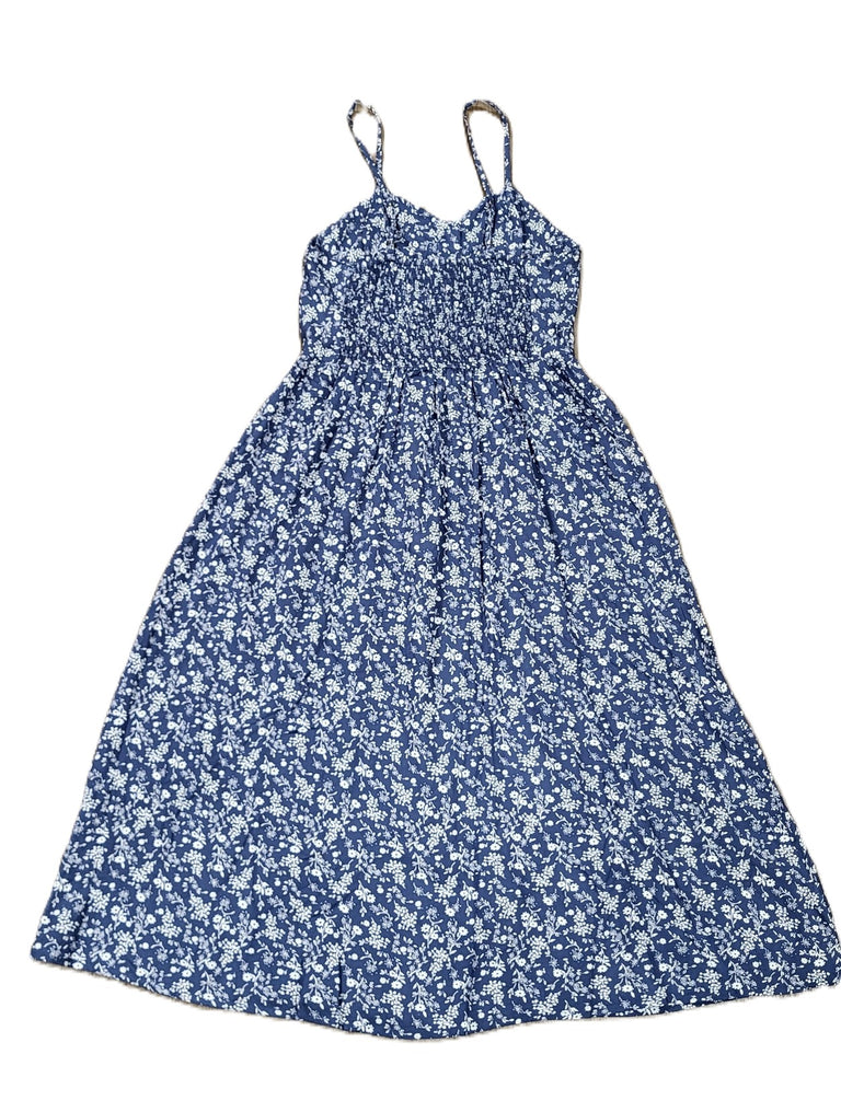 old navy blue floral dress Women Dresses & Jumpsuits Dresses The design of ruched waist in order to suit for more body type Old Navy Women's Floral Dress