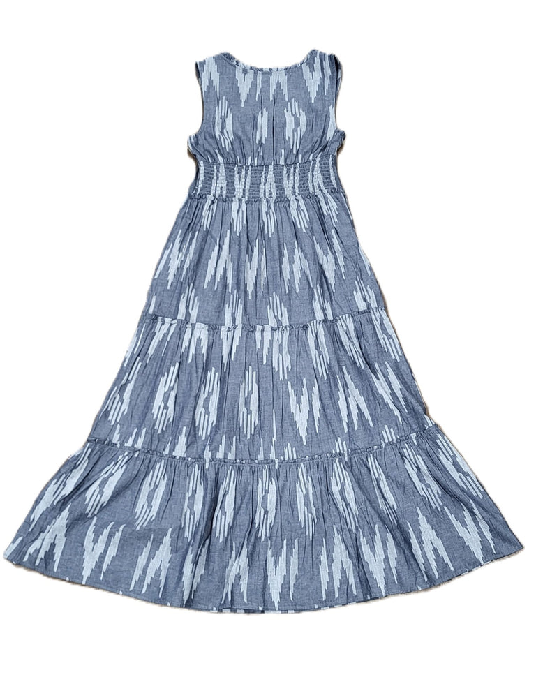 ikat cotton maxi dress Ikat Brown Cotton Maxi Dress