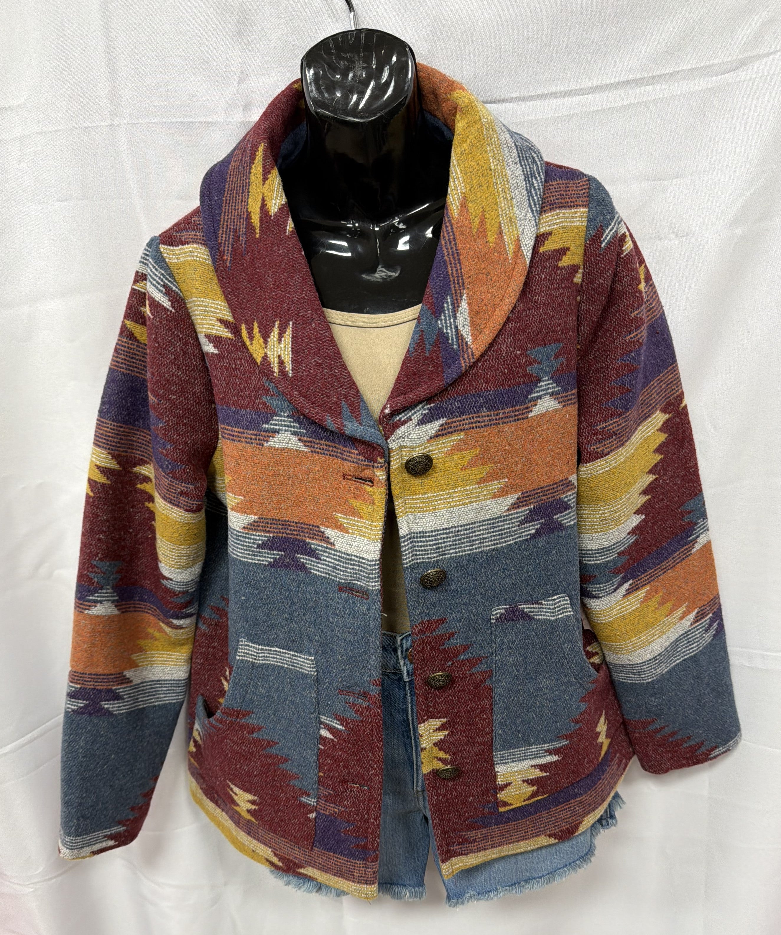 Cotton & Rye Burgundy Aztec Women's Jacket CRJ101M