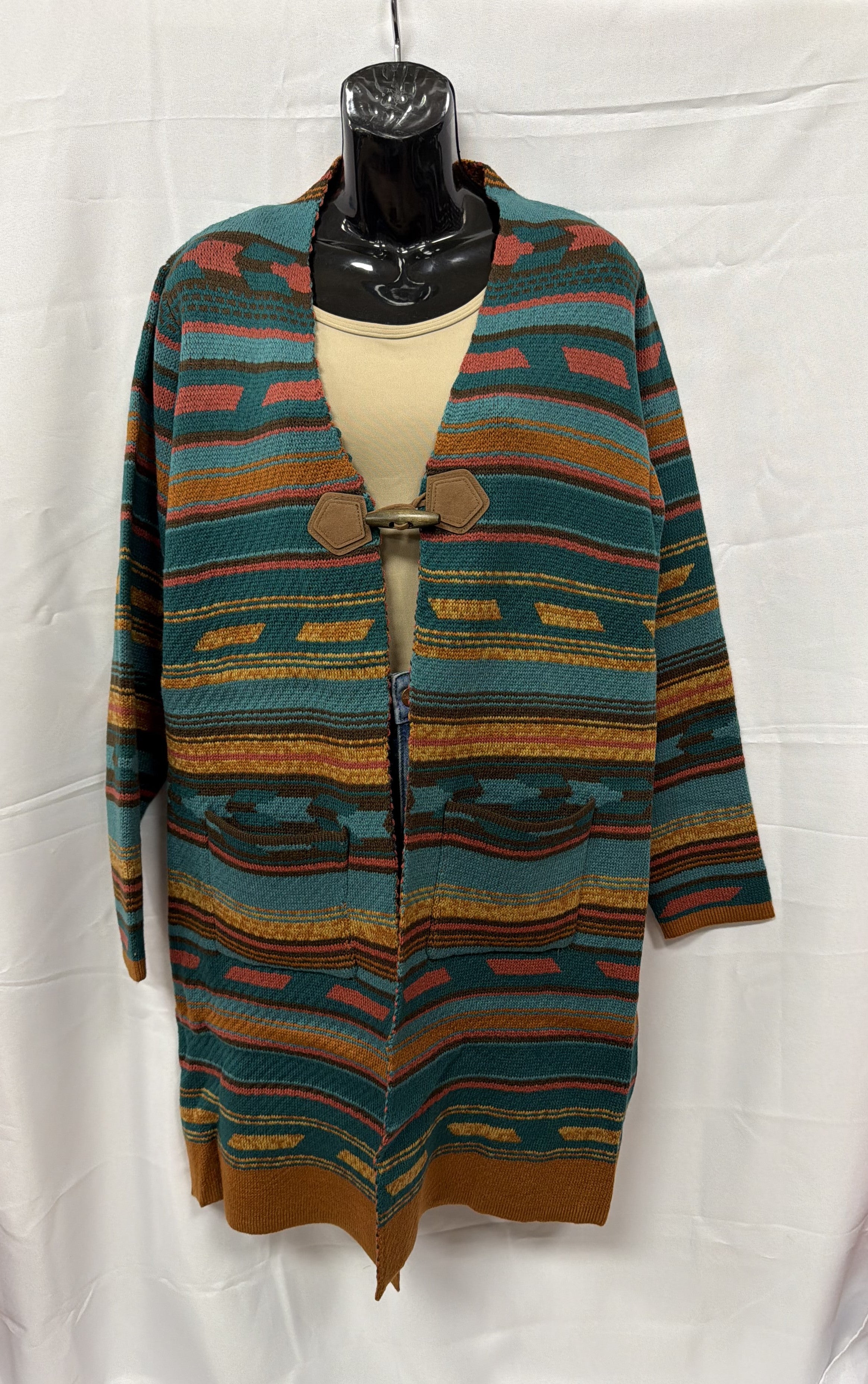 Cotton & Rye Multi Color Serape Sweater Duster CRK525M