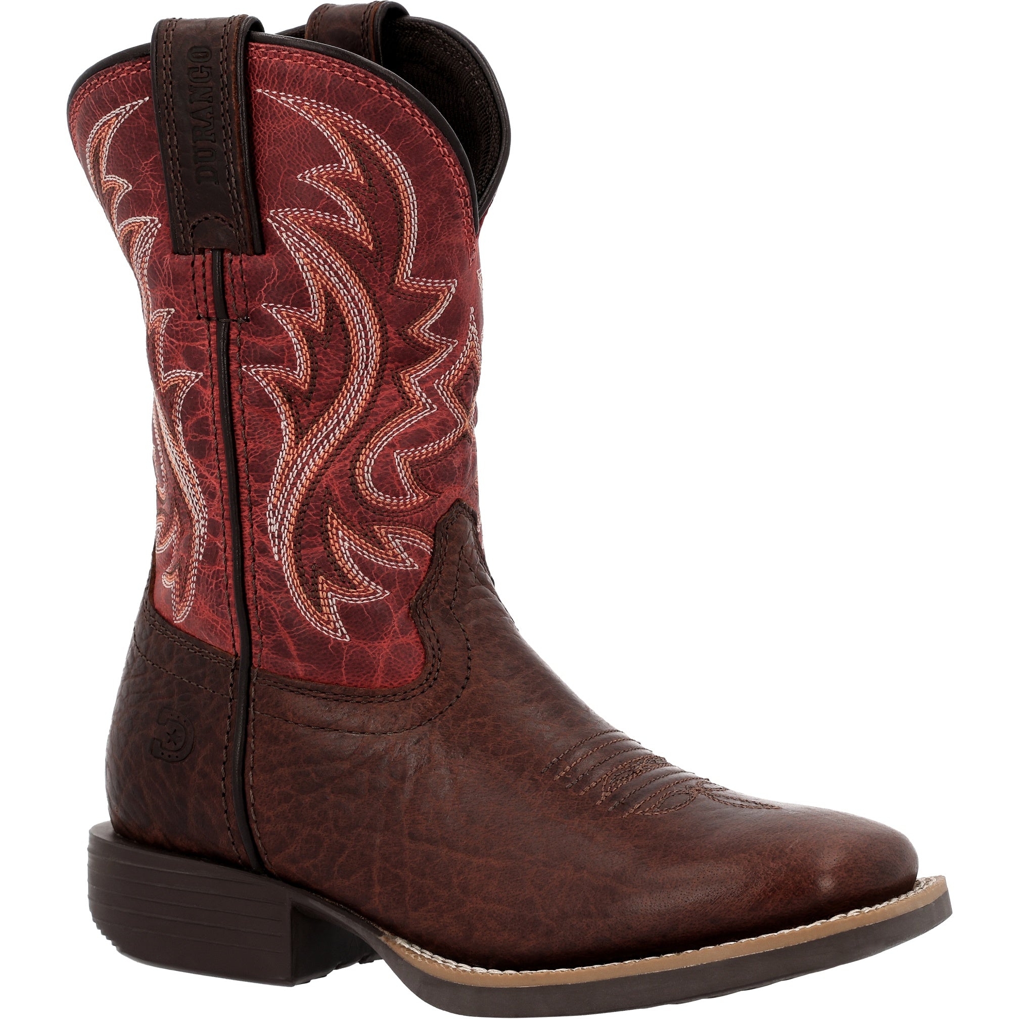 Durango Mahogany/Dynamite Red Shyloh Big Kids' Western Boots DBT0251Y
