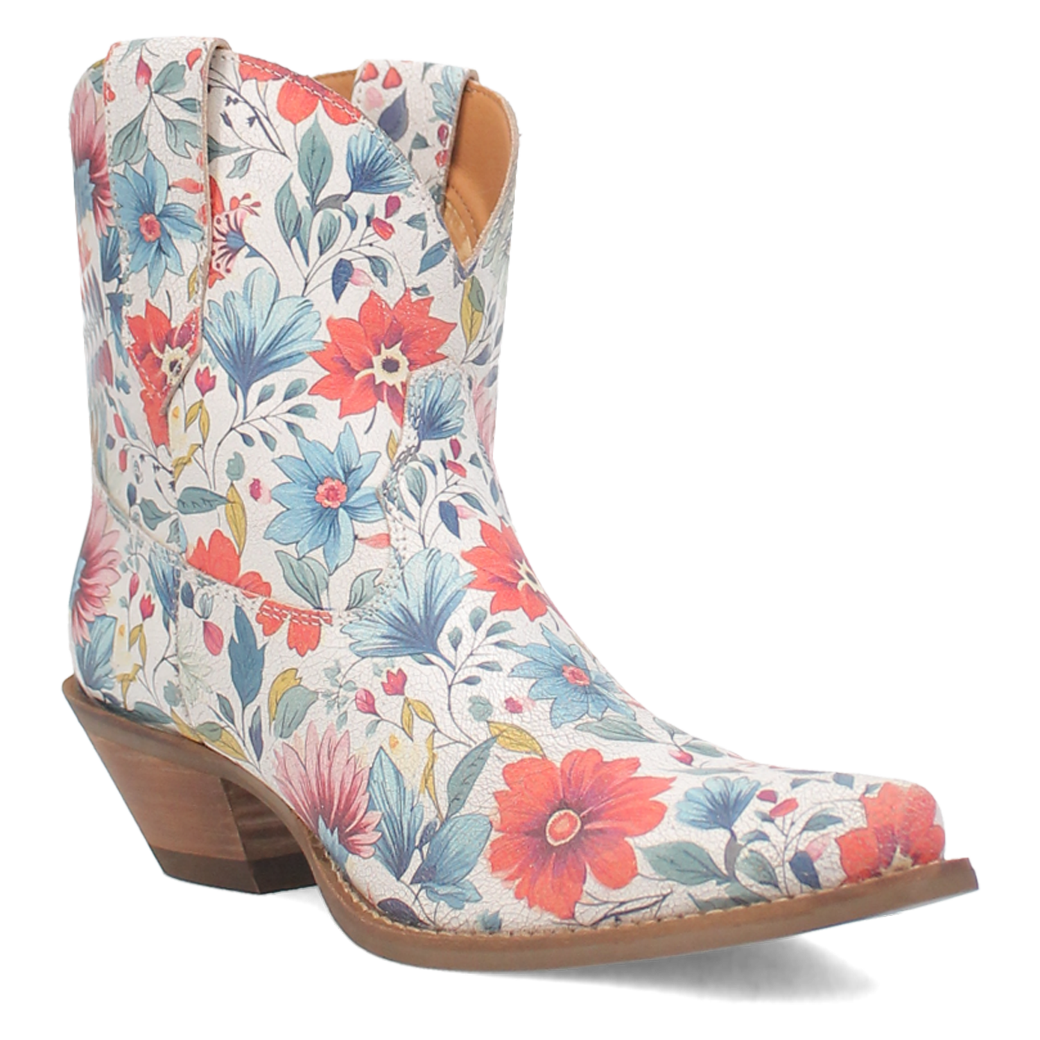 Dingo Floral Pixie Rose Women's 7 inch Snip Toe Western Boots DI178-FLORAL