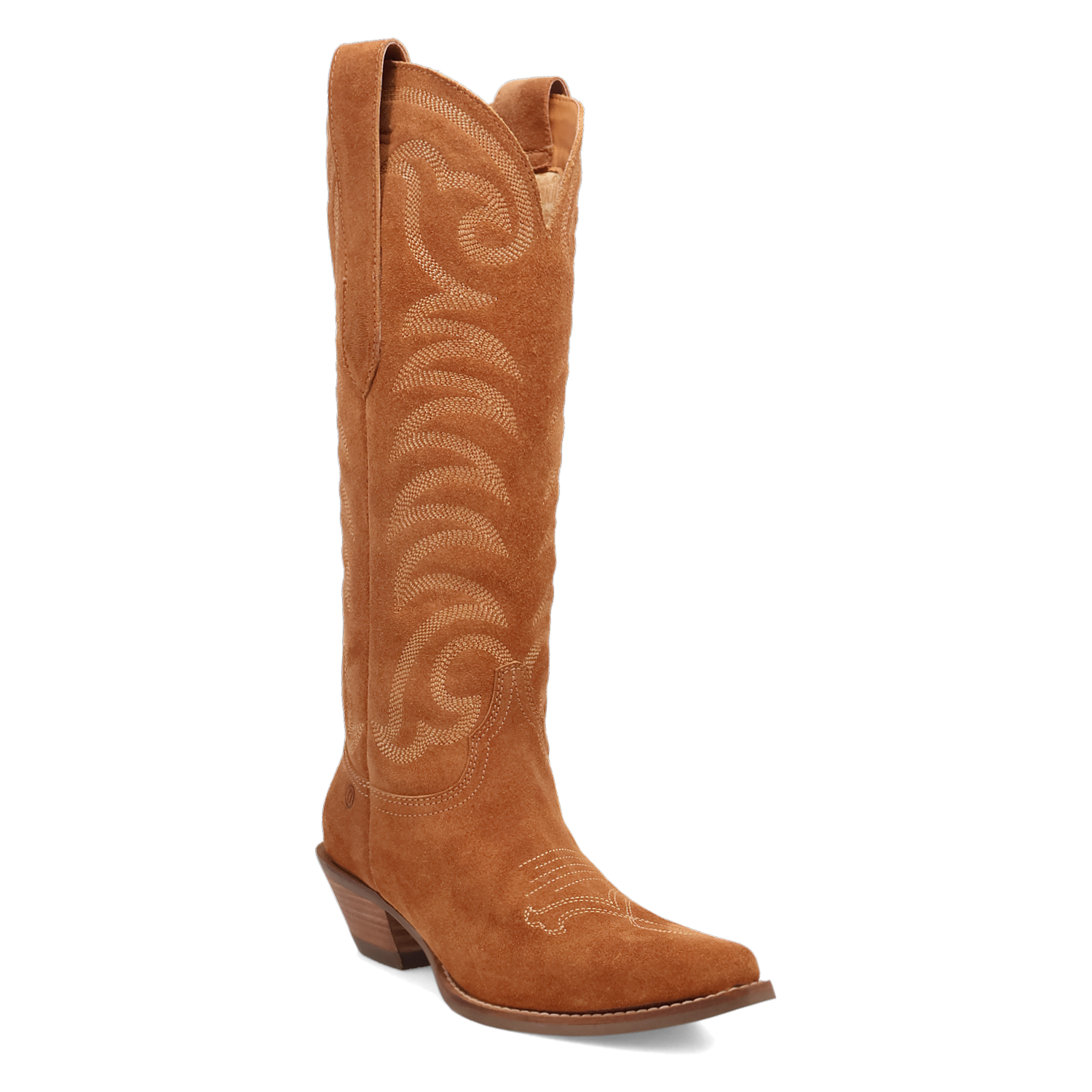 Dingo Camel Movin' On Women's 15 inch Suede Snip Toe Western Boots DI2184-CAMEL