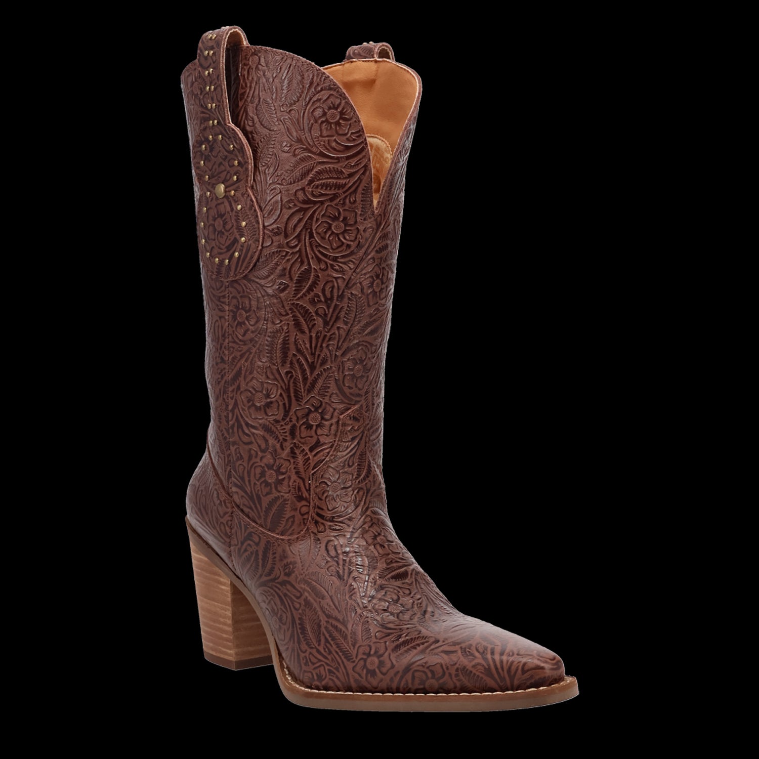 Dingo Brown Rhythm N' Blues Leather Women's Western Snip Toe Boots DI2241