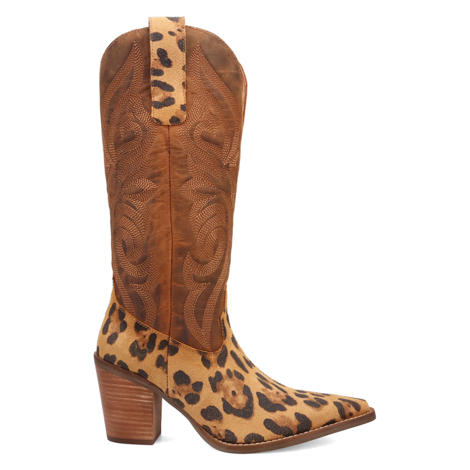 Dingo Leopard Hensley Women's 13 inch Snip Toe Leather Boots DI2246-LEOPARD