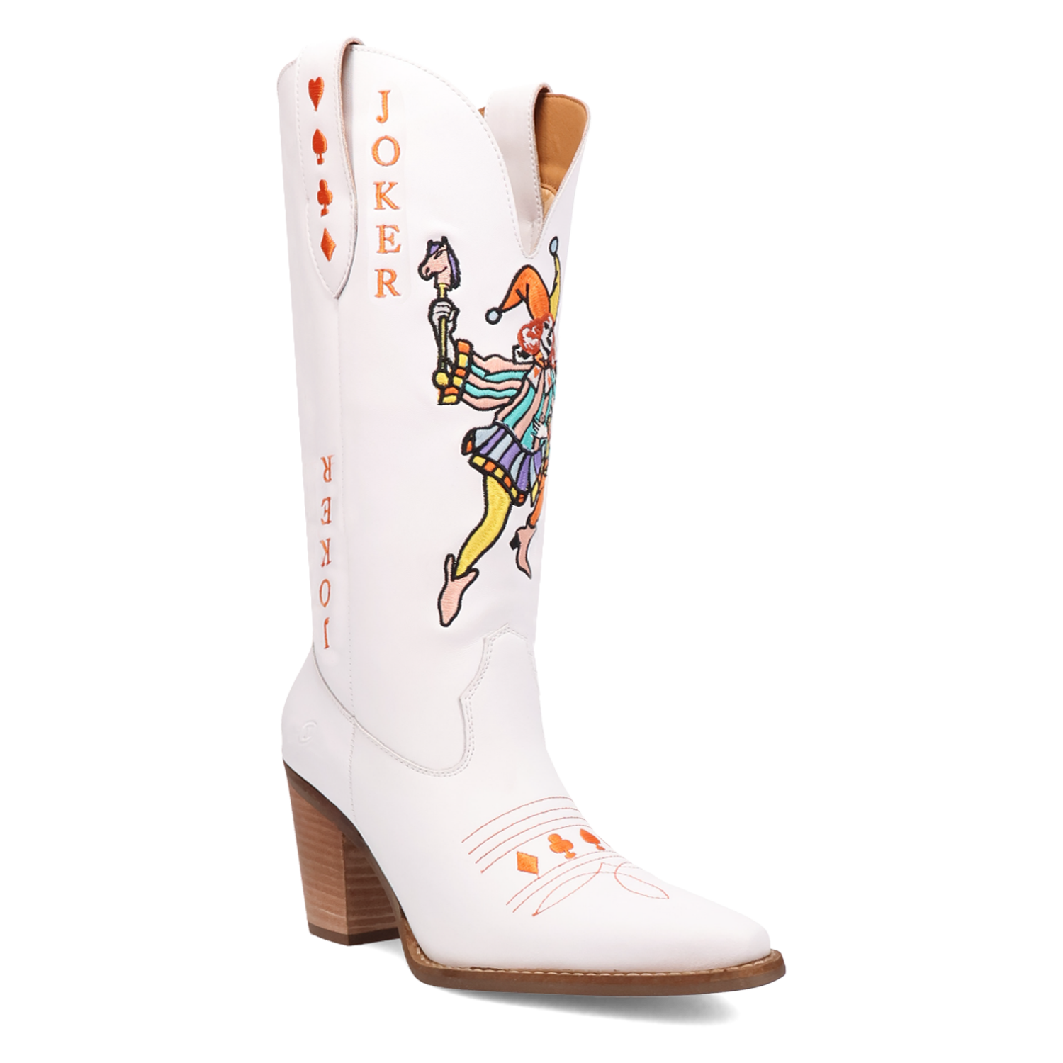Dingo White/White Joker Women's Leather Western Boots DI2255-WHT